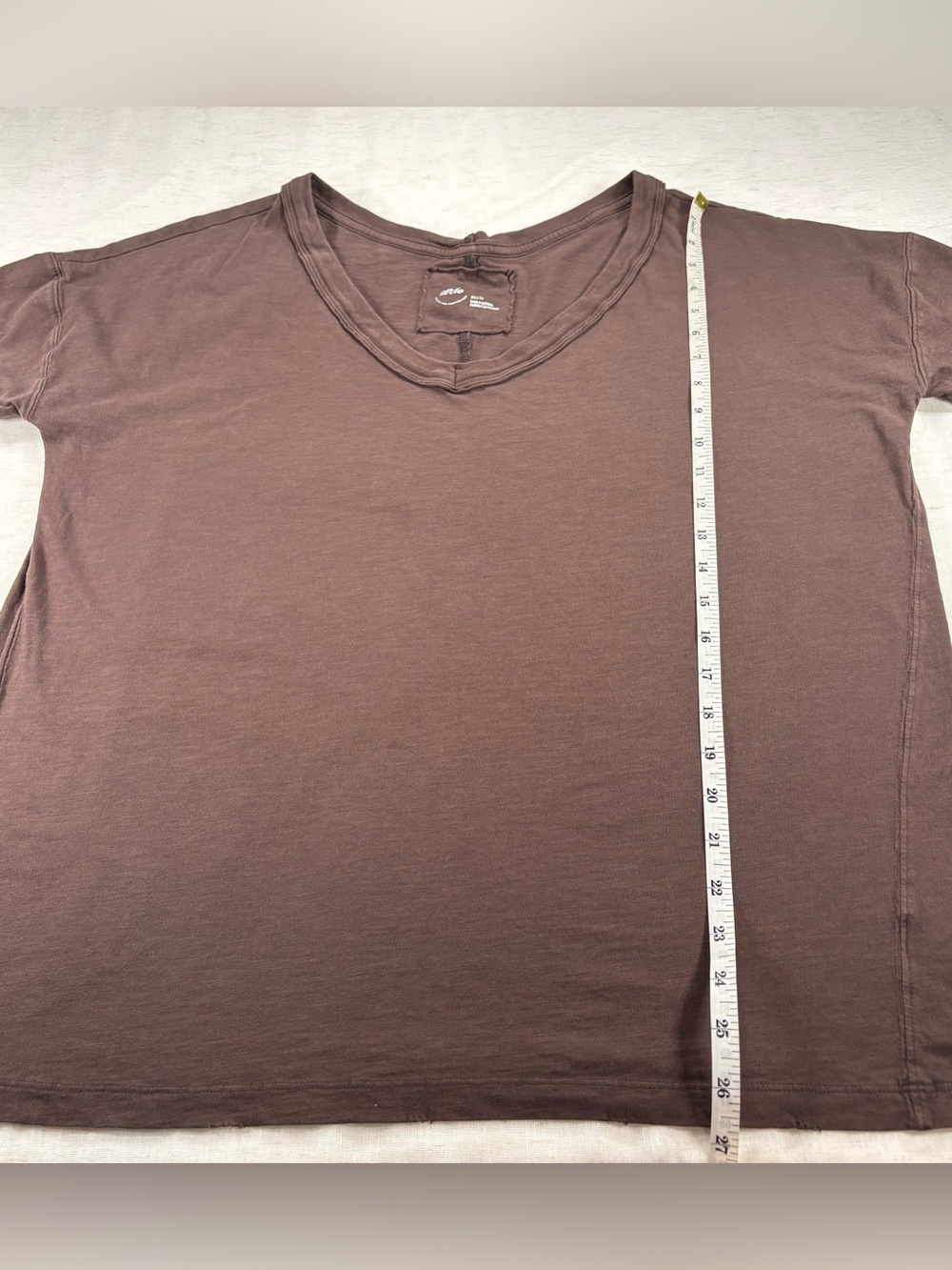 aerie Women's Short Sleeve V-Neck Tee in Brown - Picture 4 of 6